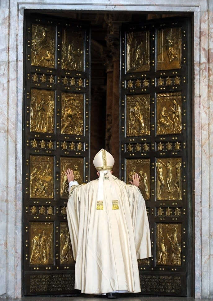 Pope Francis opening the Jubilee door in Rome